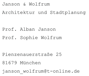 Janson & Wolfrum   Architektur und Stadtplanung